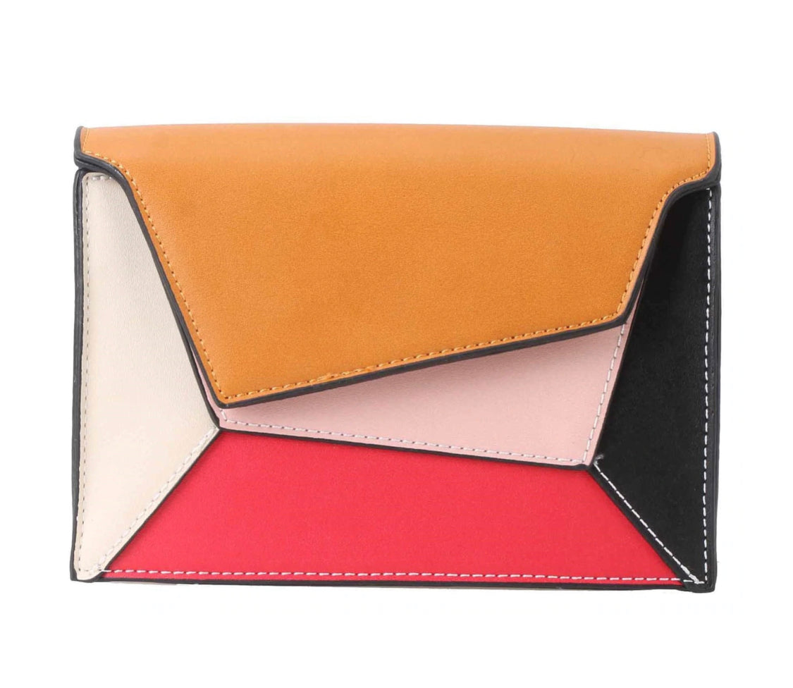 Geometric Color-Blocking Clutch