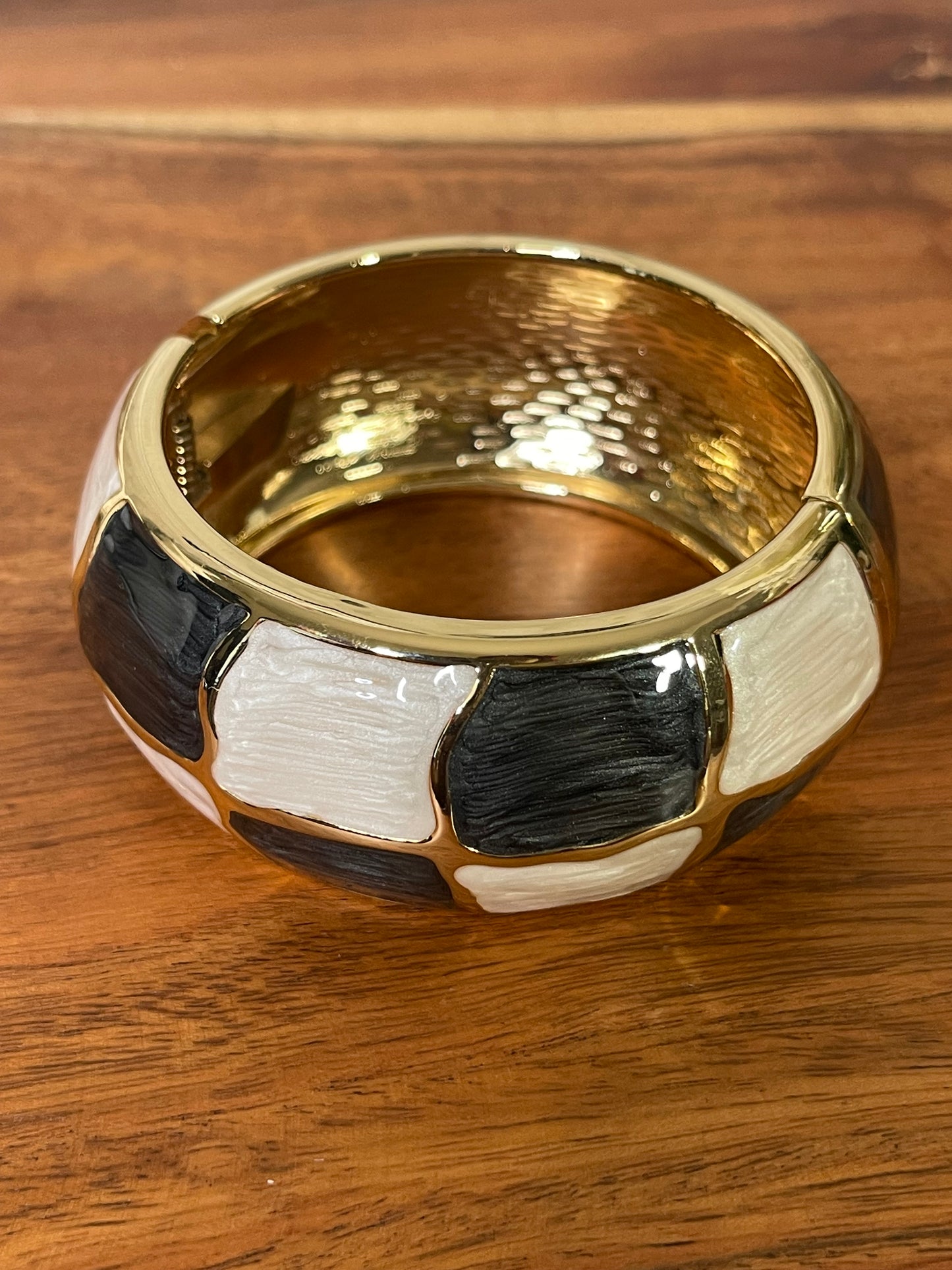 Color Blocked Two-Tone Cuff Bracelet