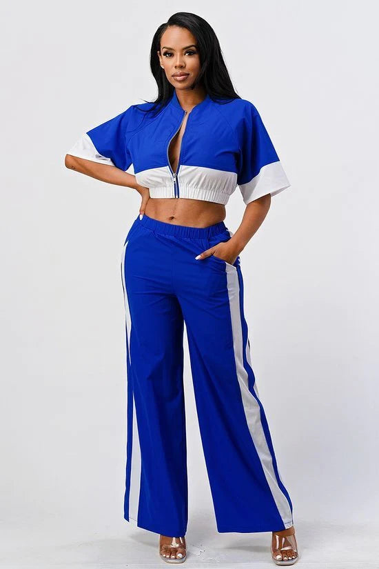 Royal Blue 2 Piece Crop Set