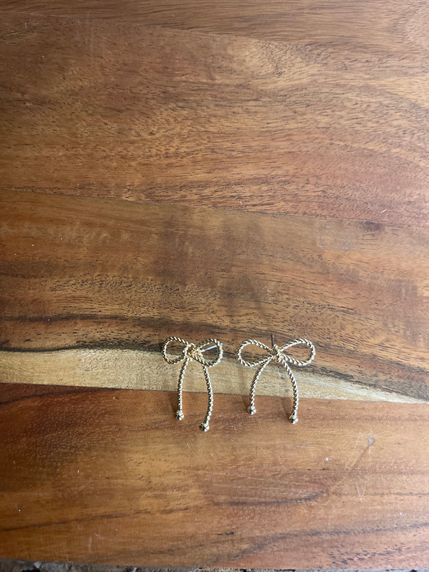 Small Gold Bow Earrings