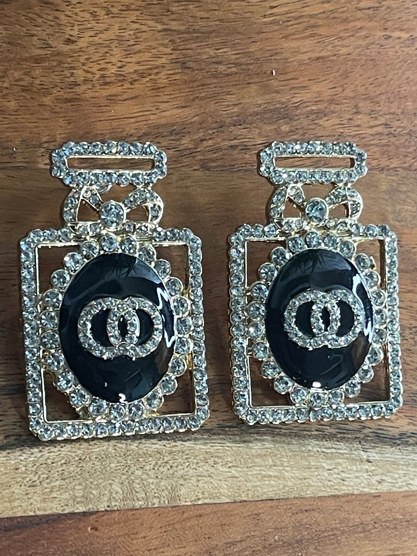 Bling Rhinestone Perfume Shape Earrings