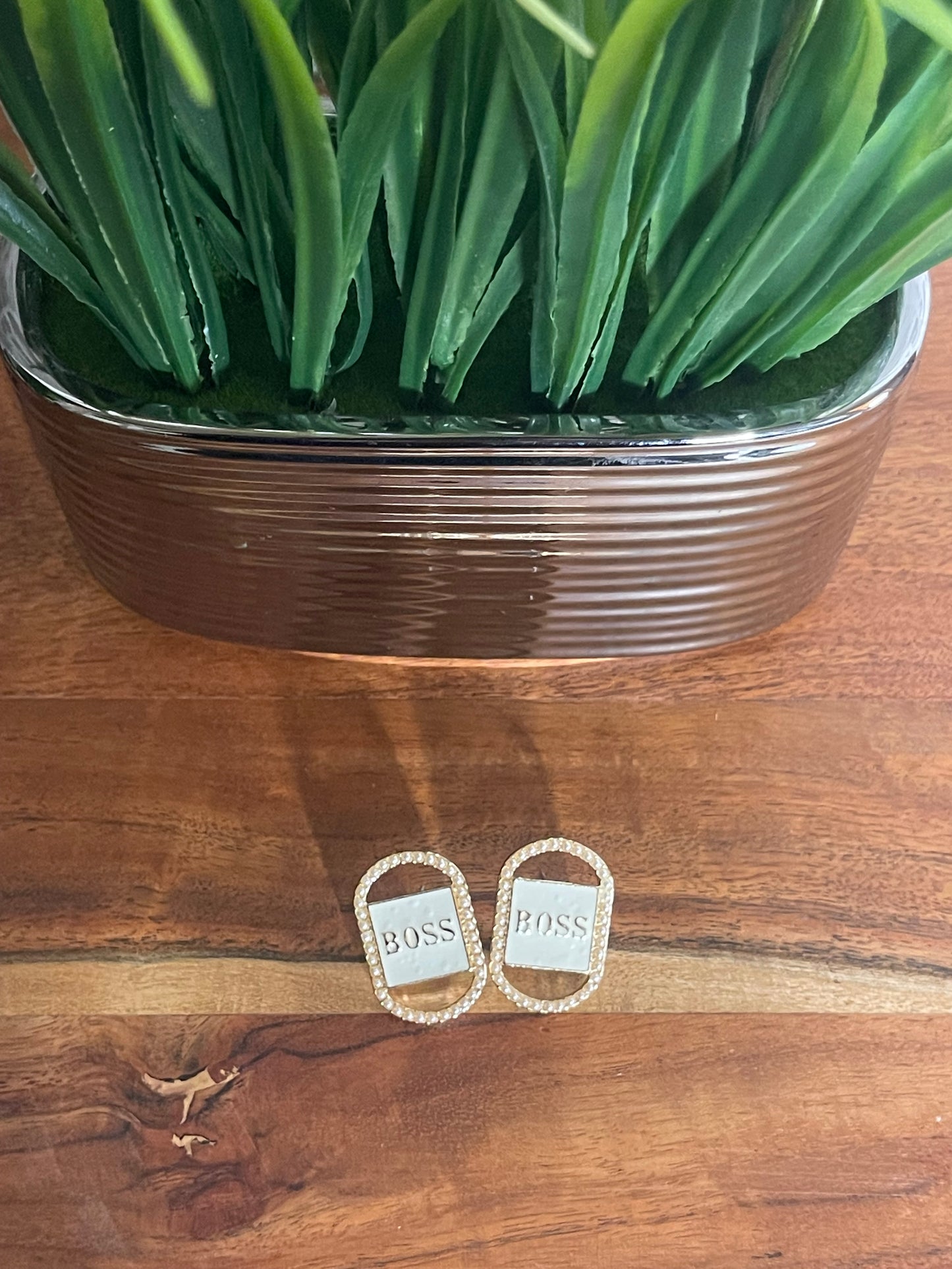 Boss Diamond or Pearls Stud Earrings