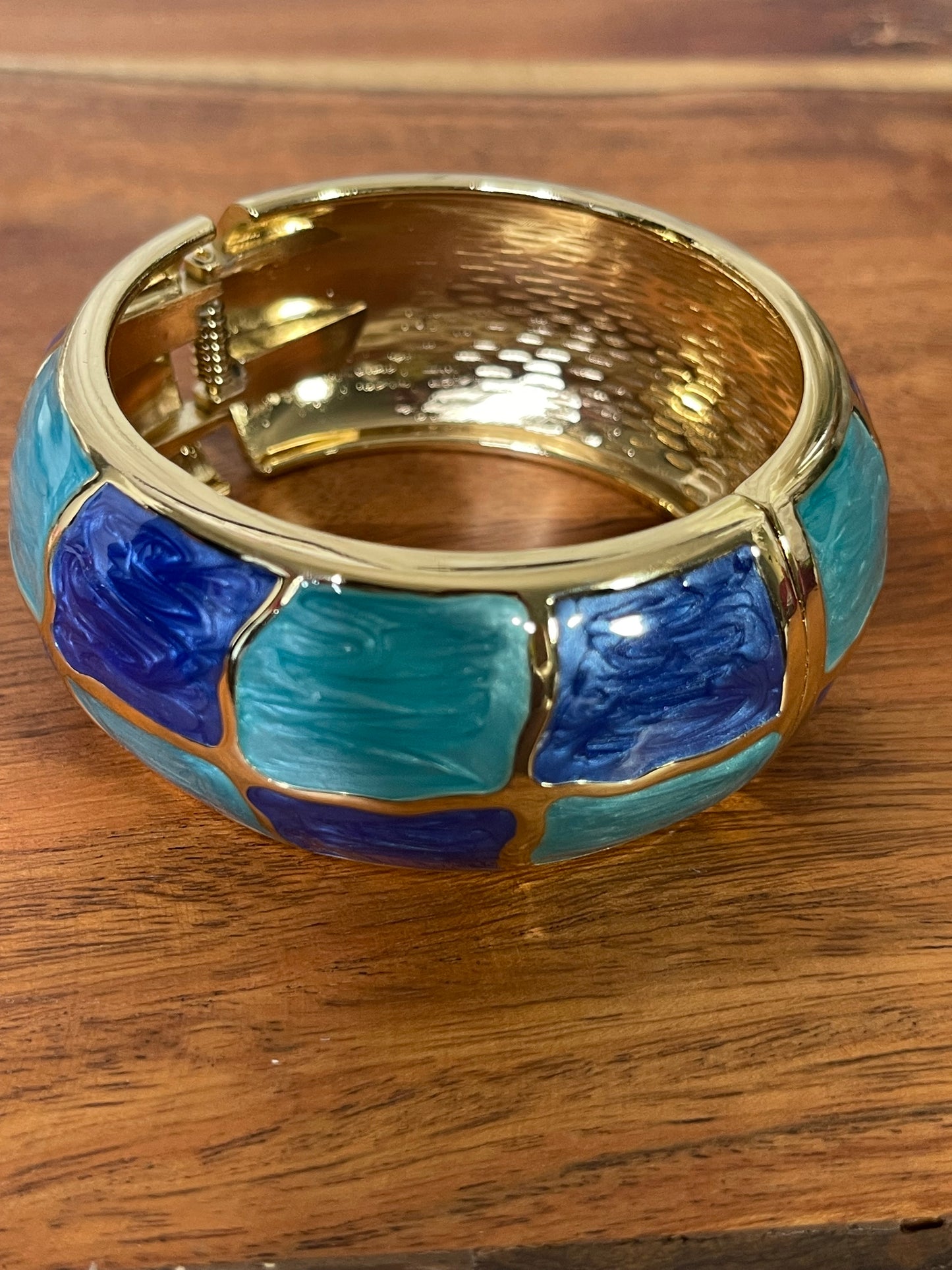 Color Blocked Two-Tone Cuff Bracelet