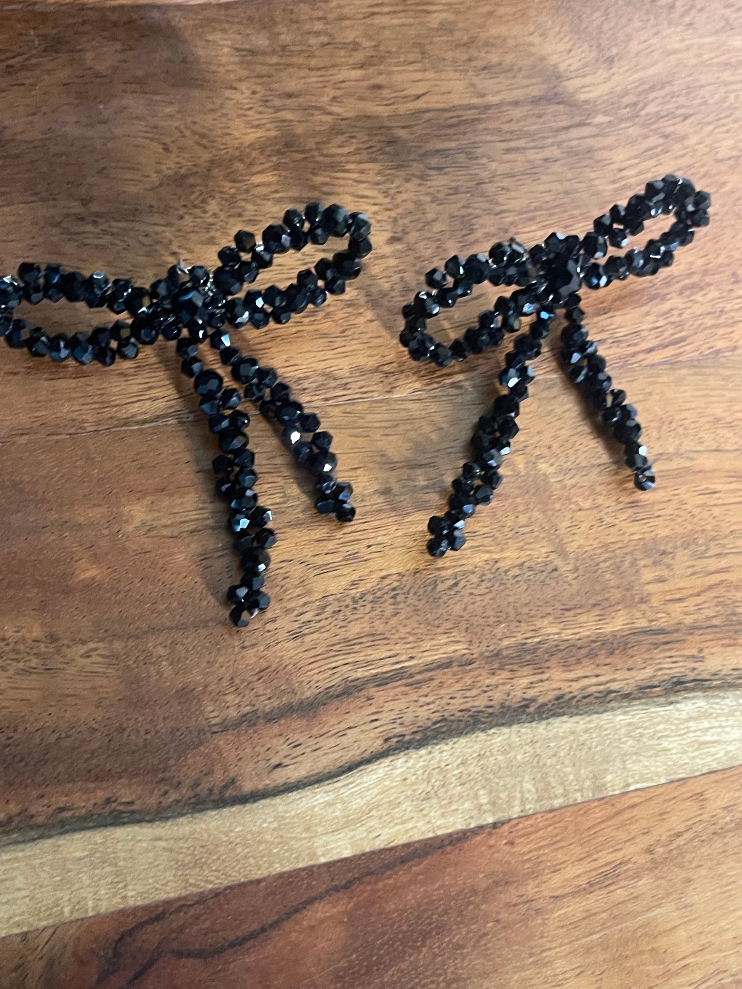 Large Beaded Bow Earrings