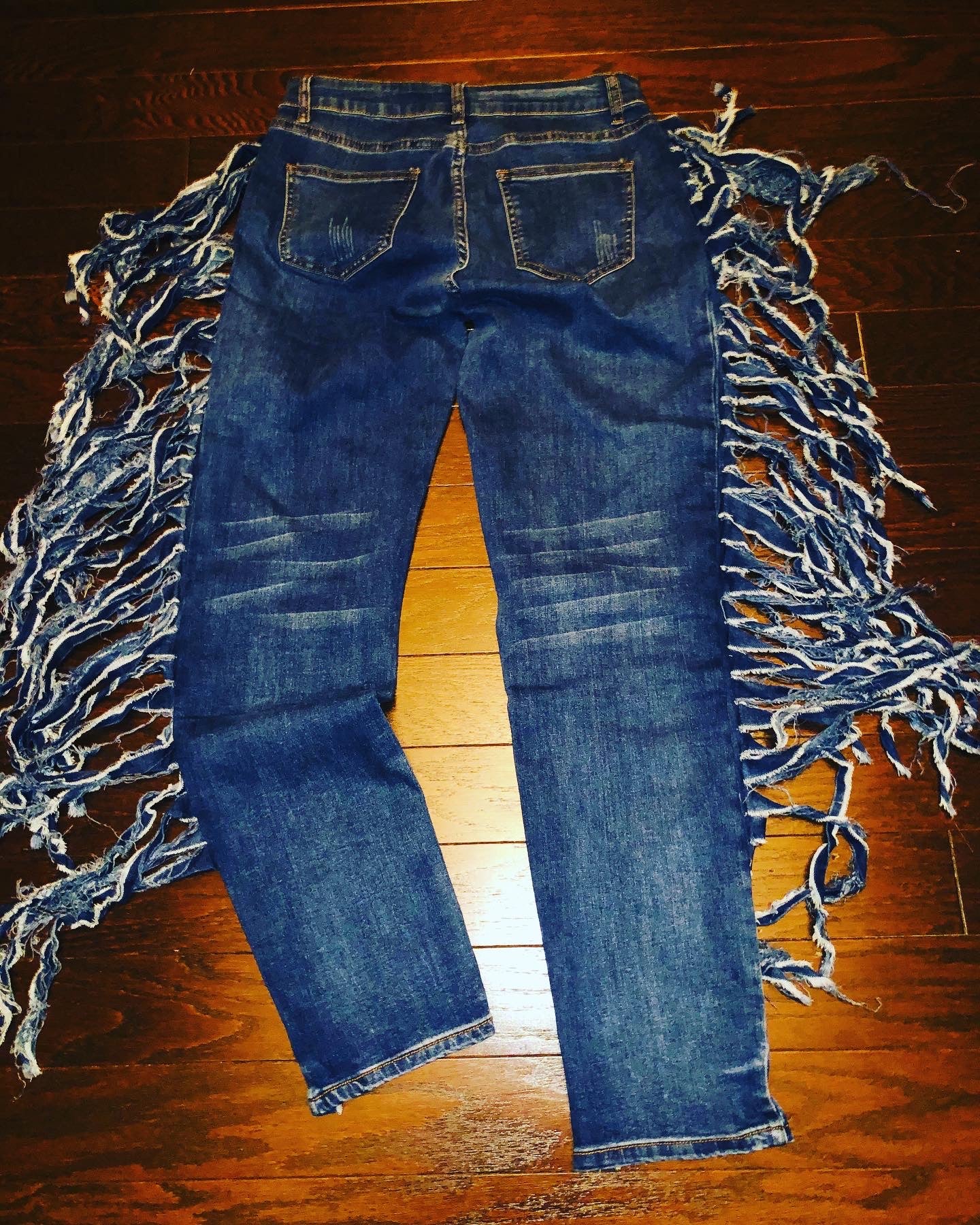 Fringe Ripped Jeans
