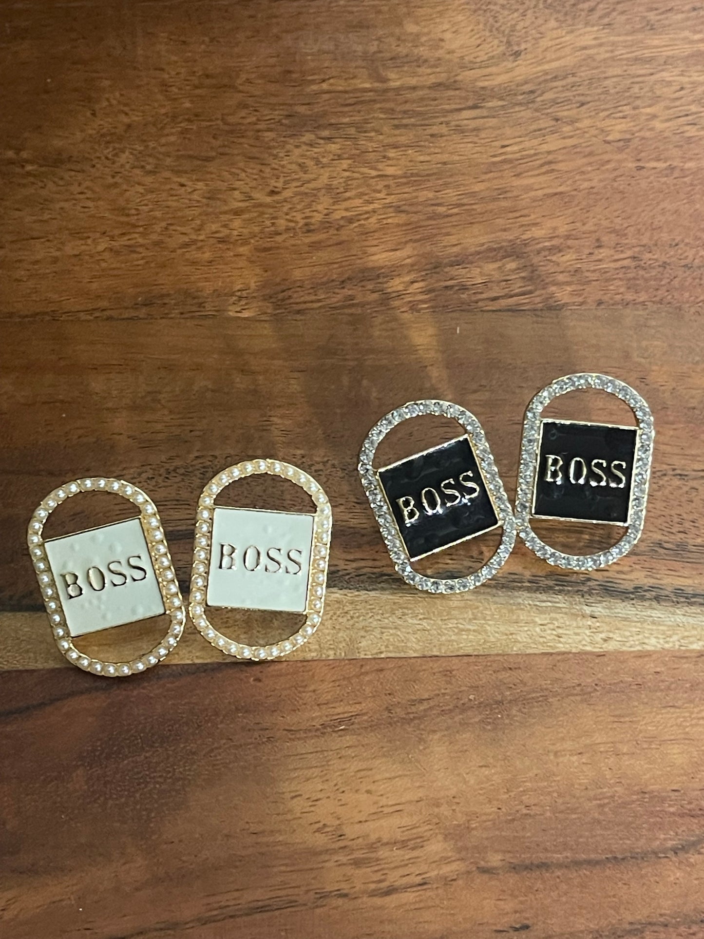 Boss Diamond or Pearls Stud Earrings