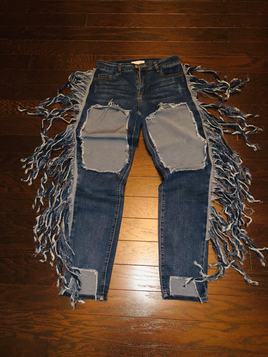 Fringe Ripped Jeans
