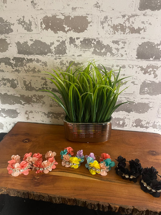 Flower Bling Rhinestone Hoops Earrings