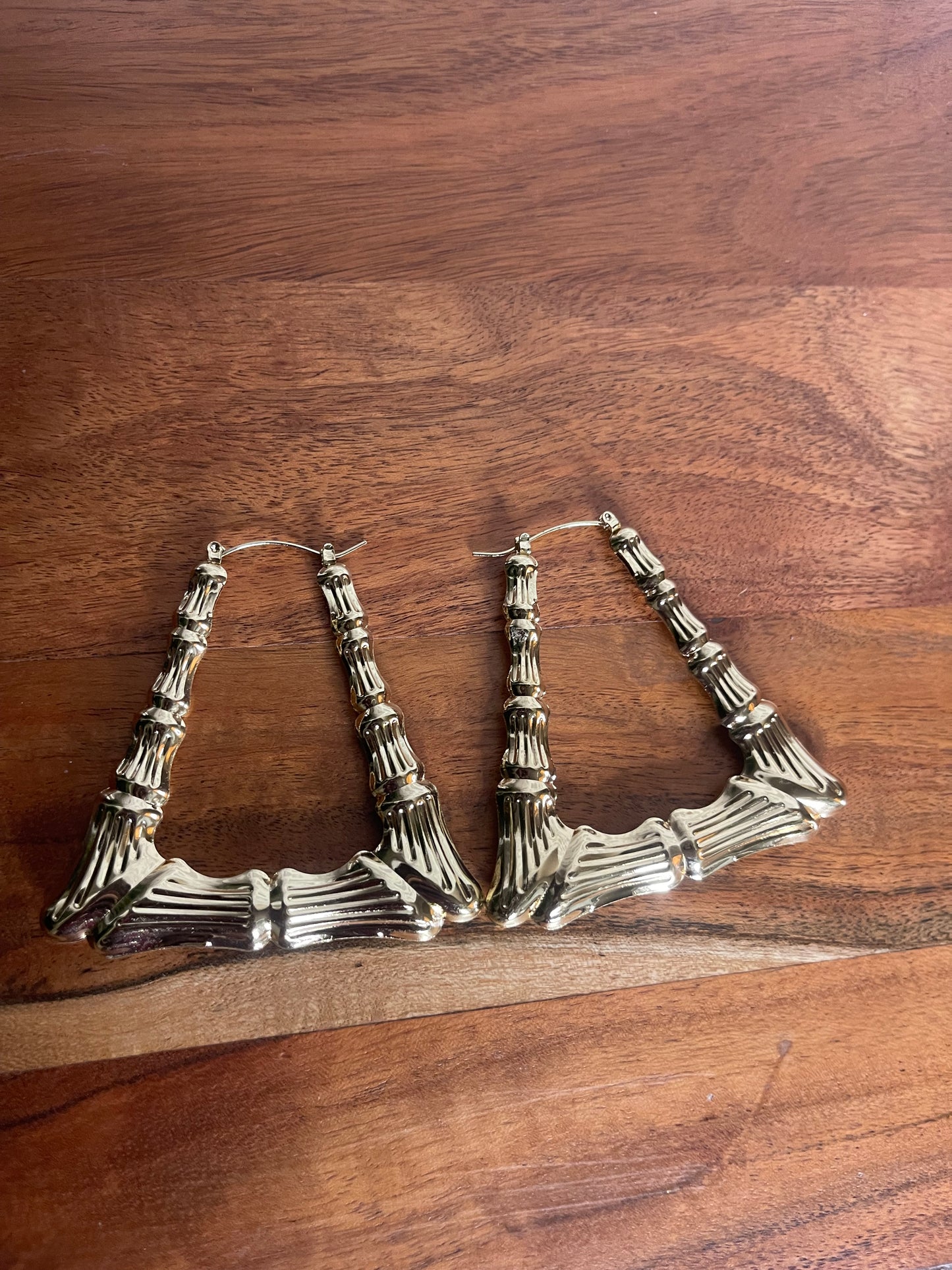 Bamboo Triangles Hoop Earrings