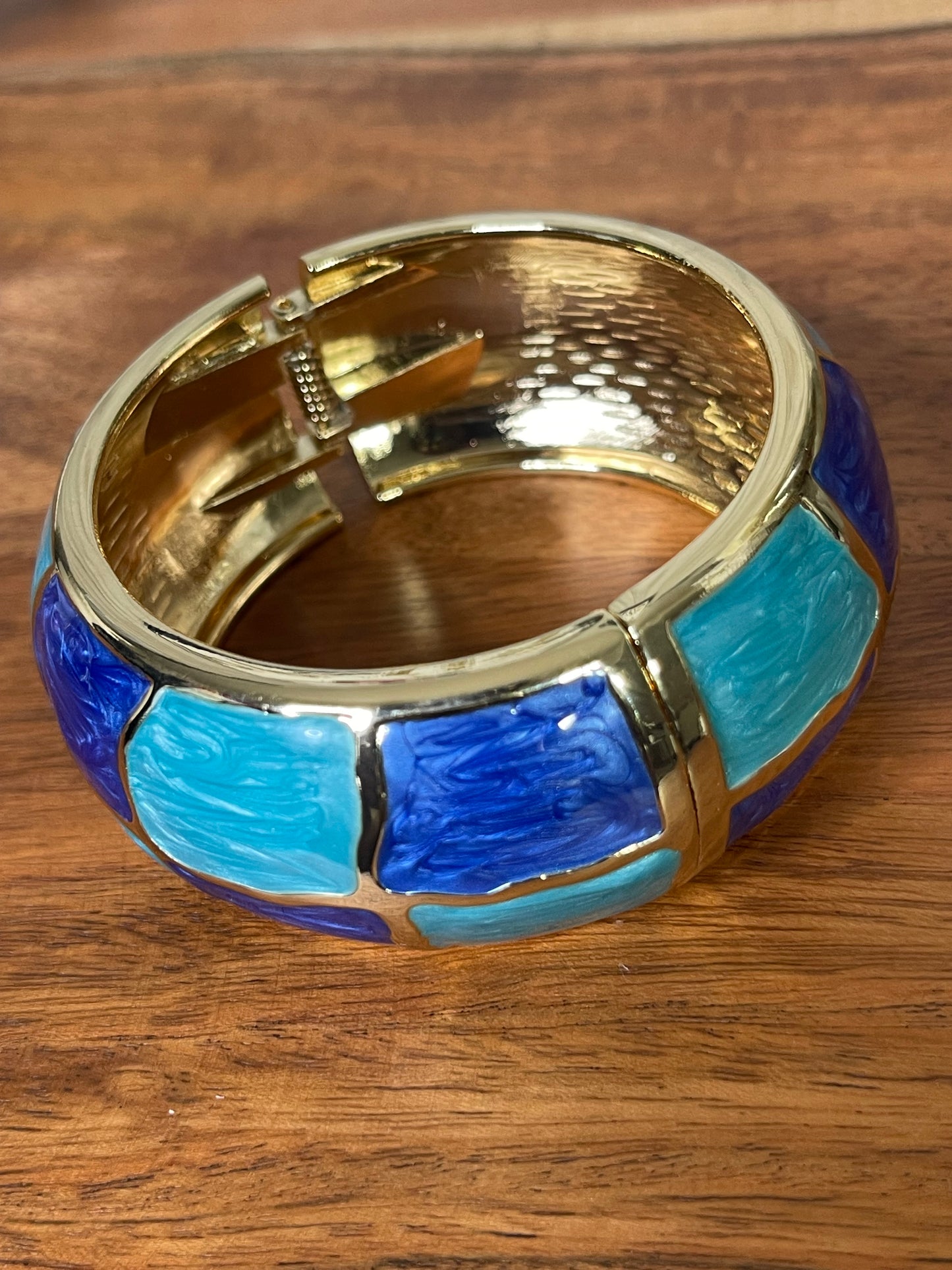 Color Blocked Two-Tone Cuff Bracelet