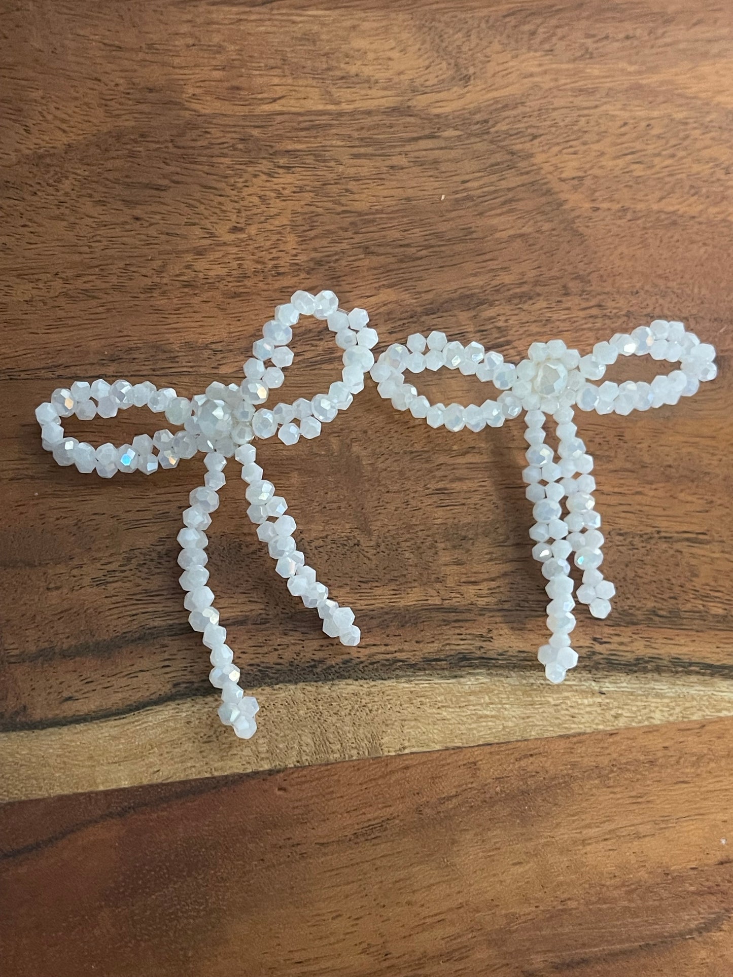 Large Beaded Bow Earrings