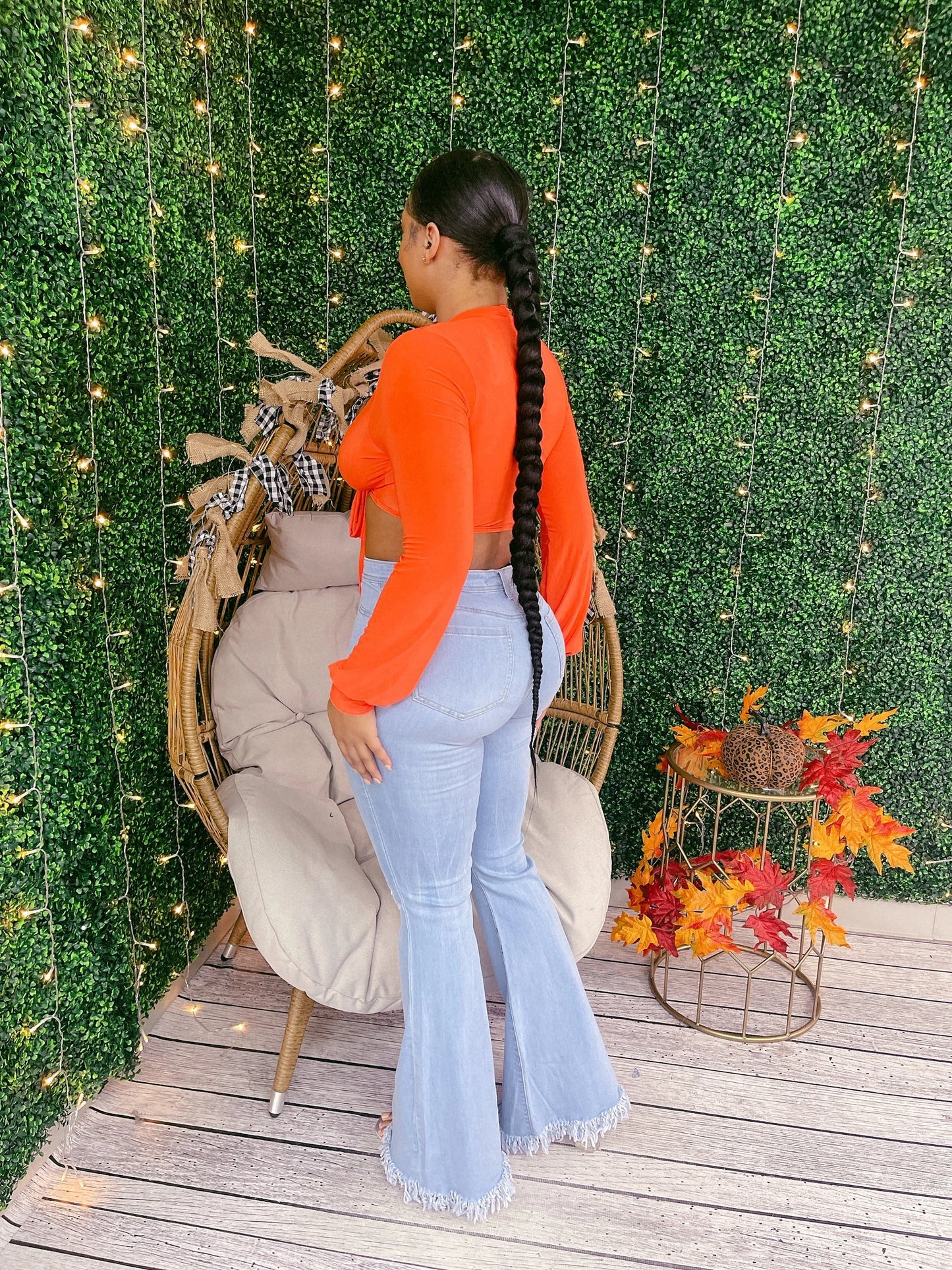Light Distress Wide Leg Jeans