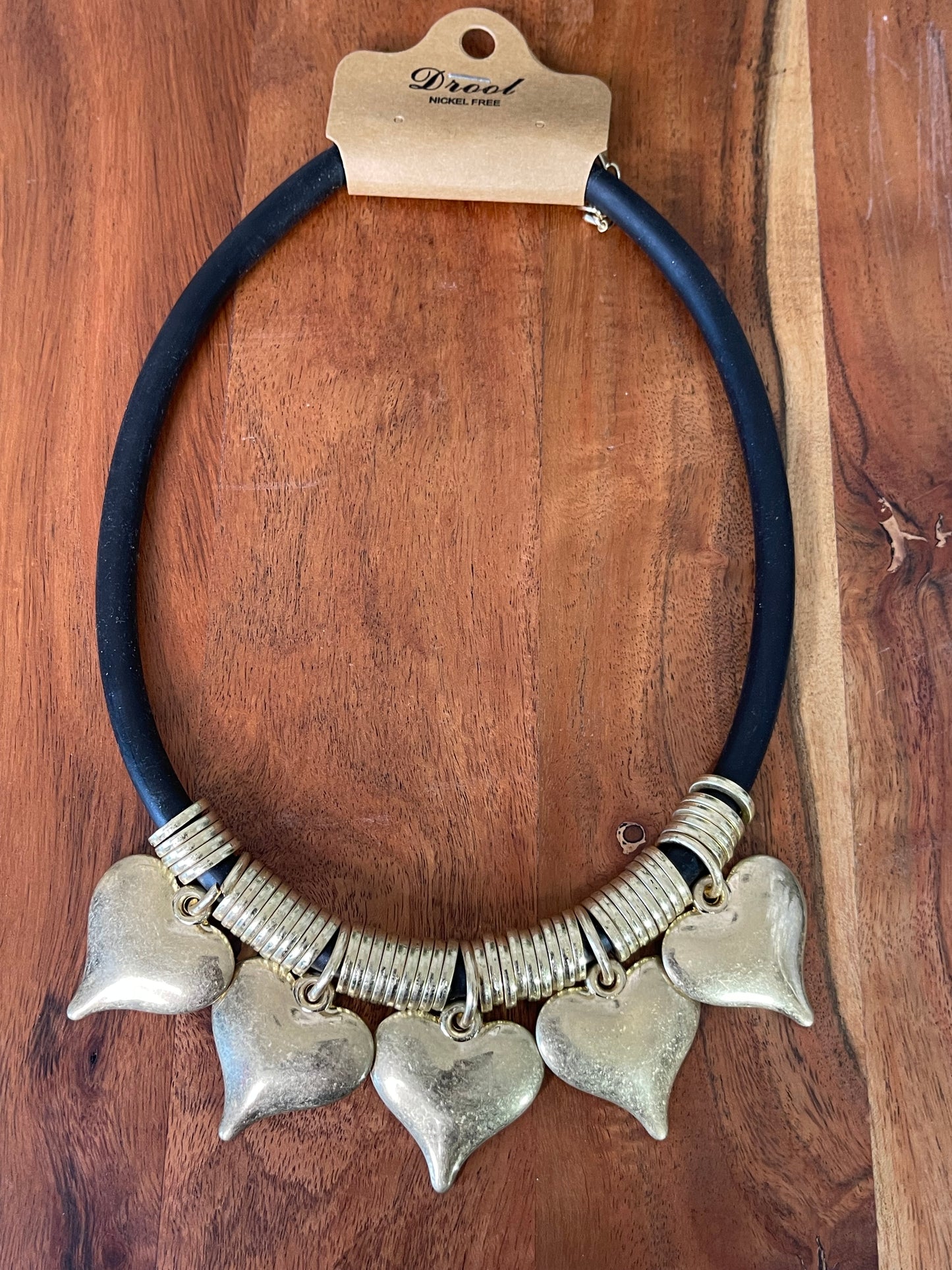 Gold 5 Heart Shaped Necklaces