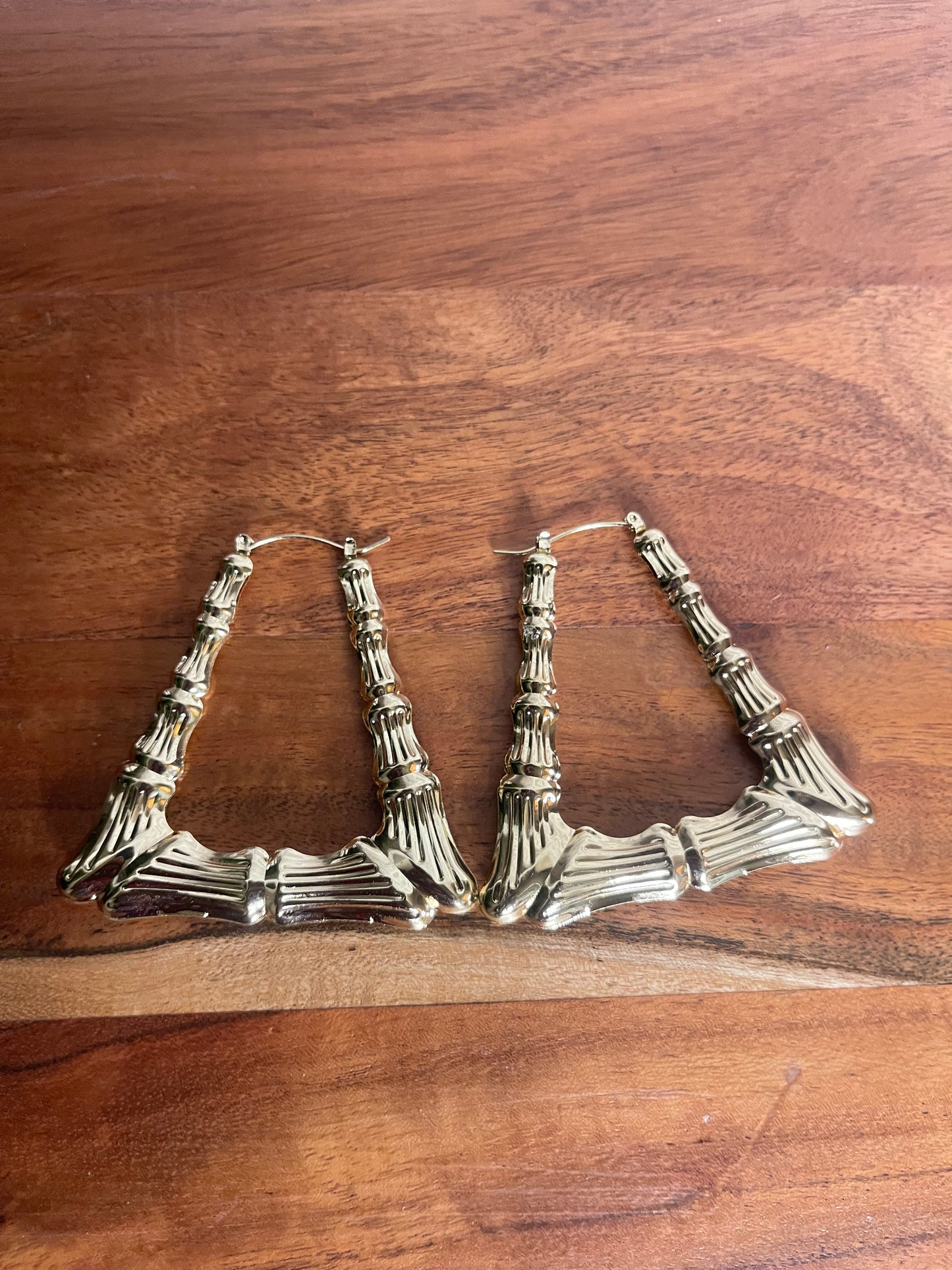 Bamboo Triangles Hoop Earrings
