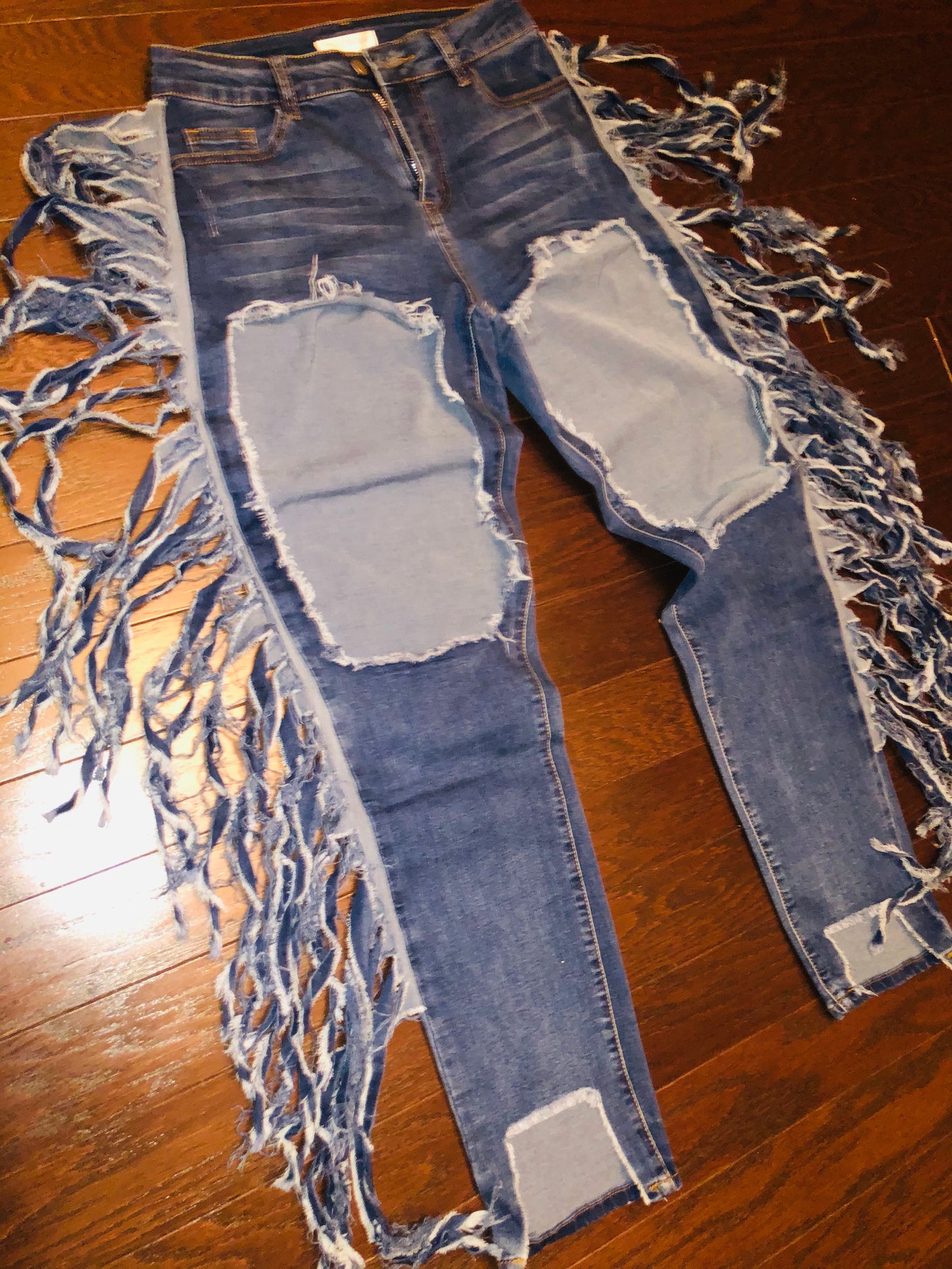 Fringe Ripped Jeans