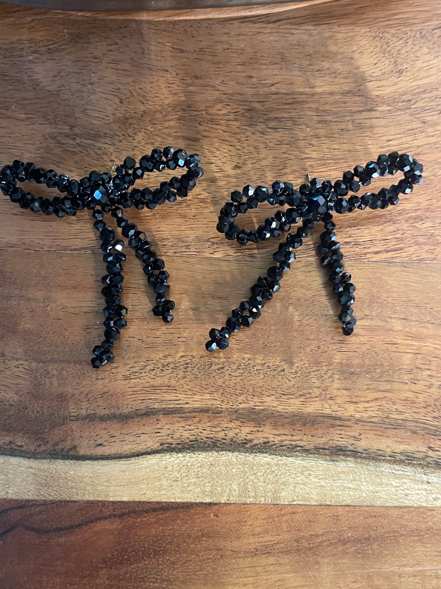 Large Beaded Bow Earrings