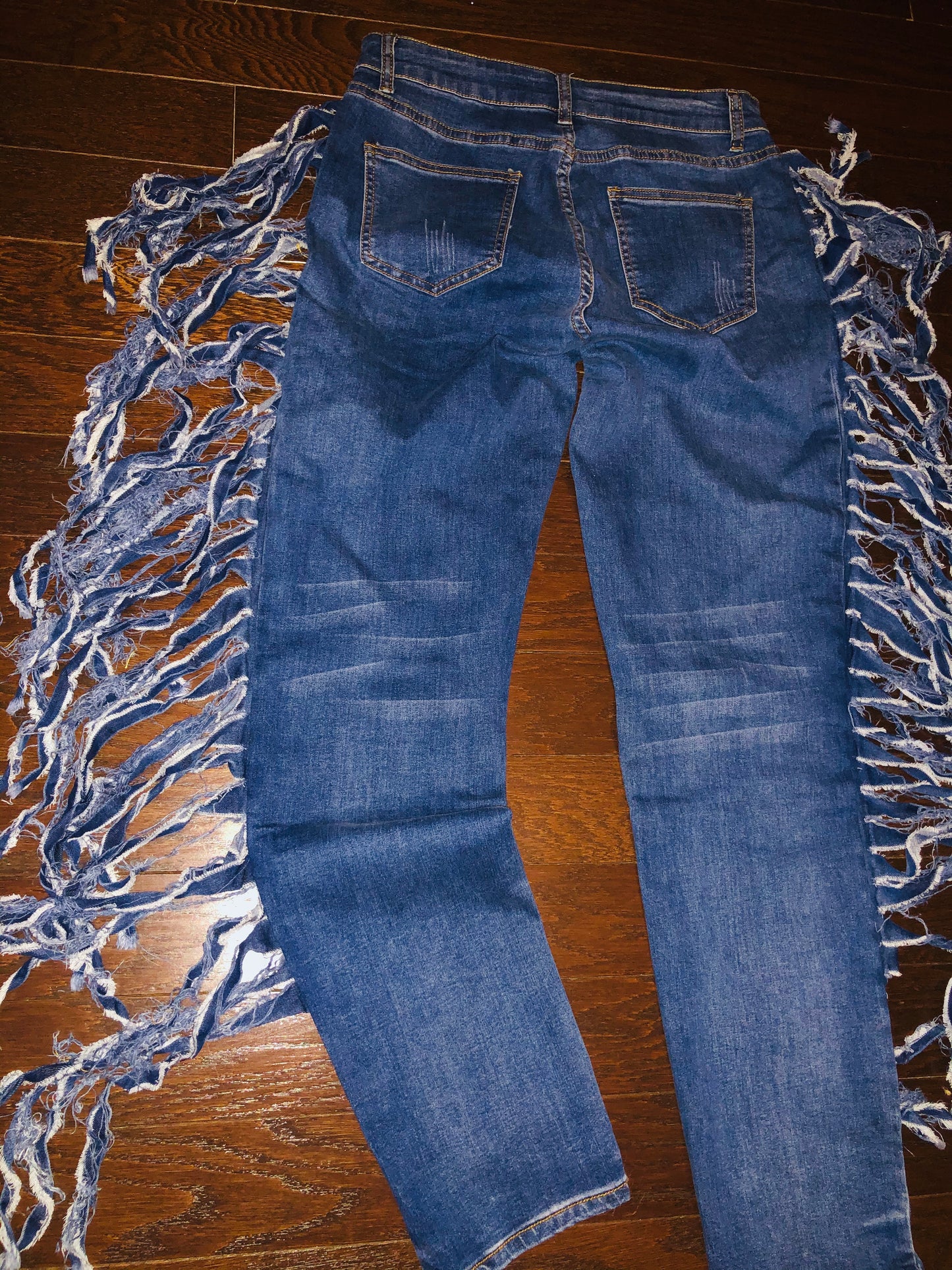 Fringe Ripped Jeans