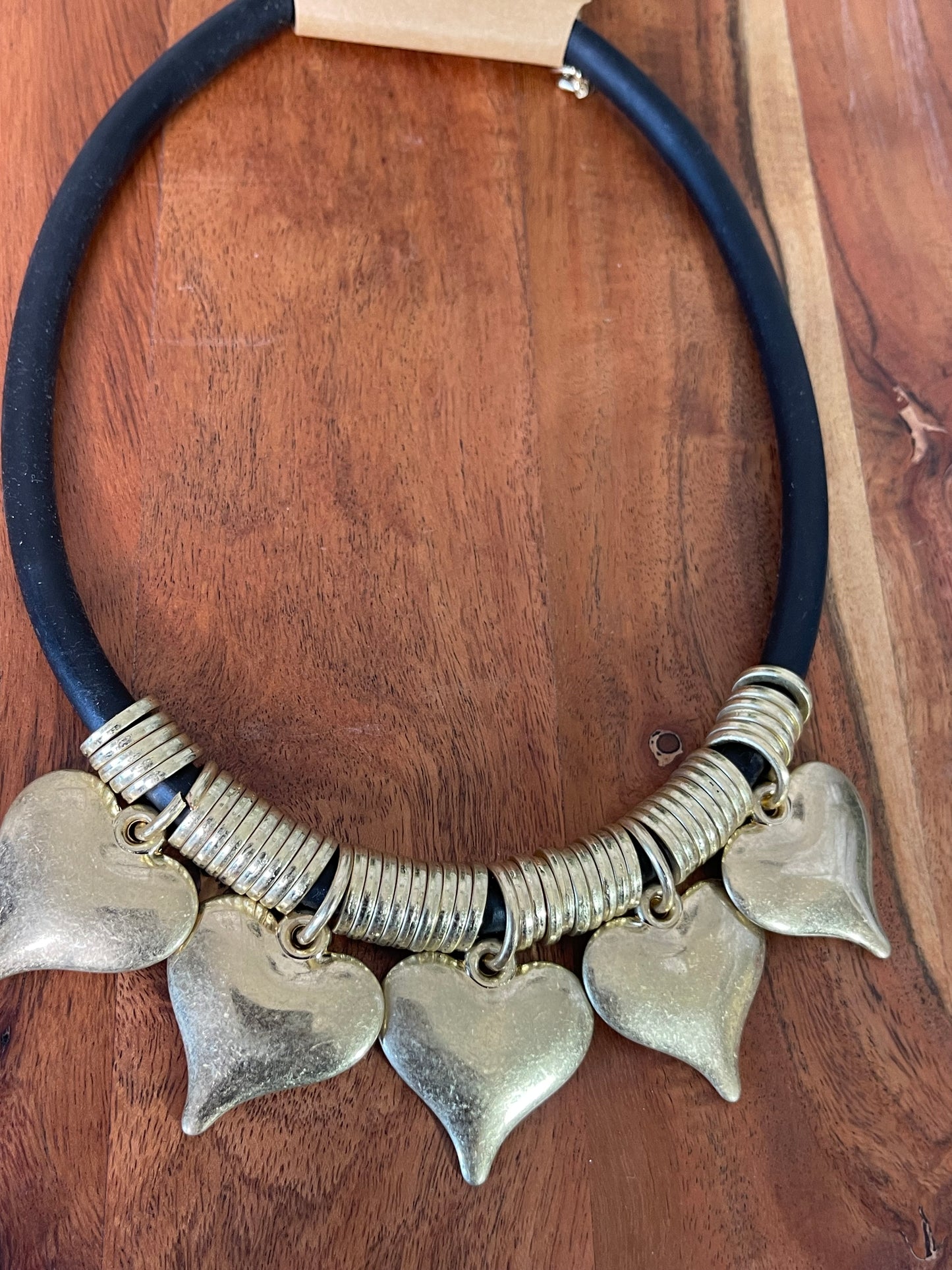 Gold 5 Heart Shaped Necklaces