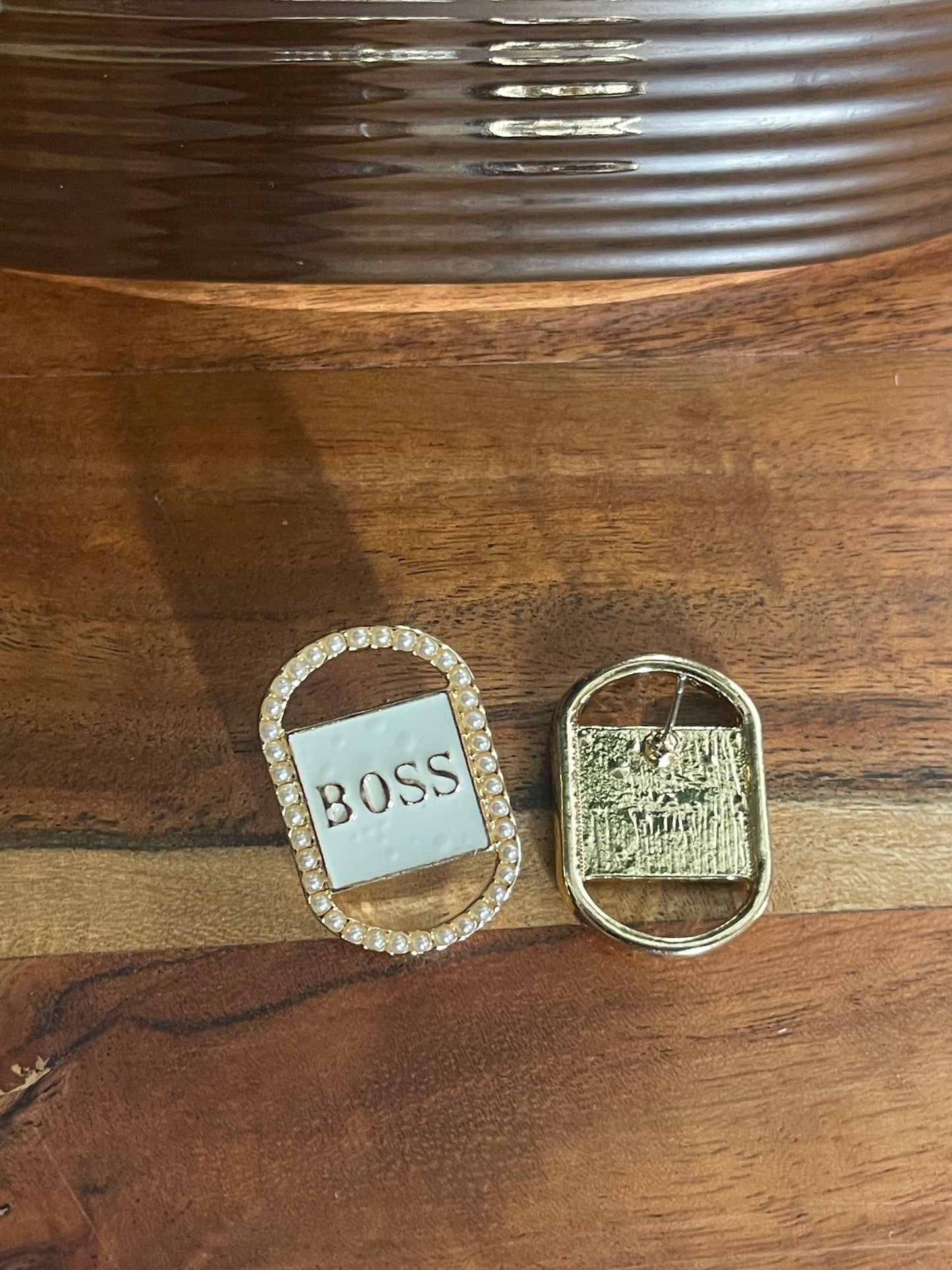 Boss Diamond or Pearls Stud Earrings