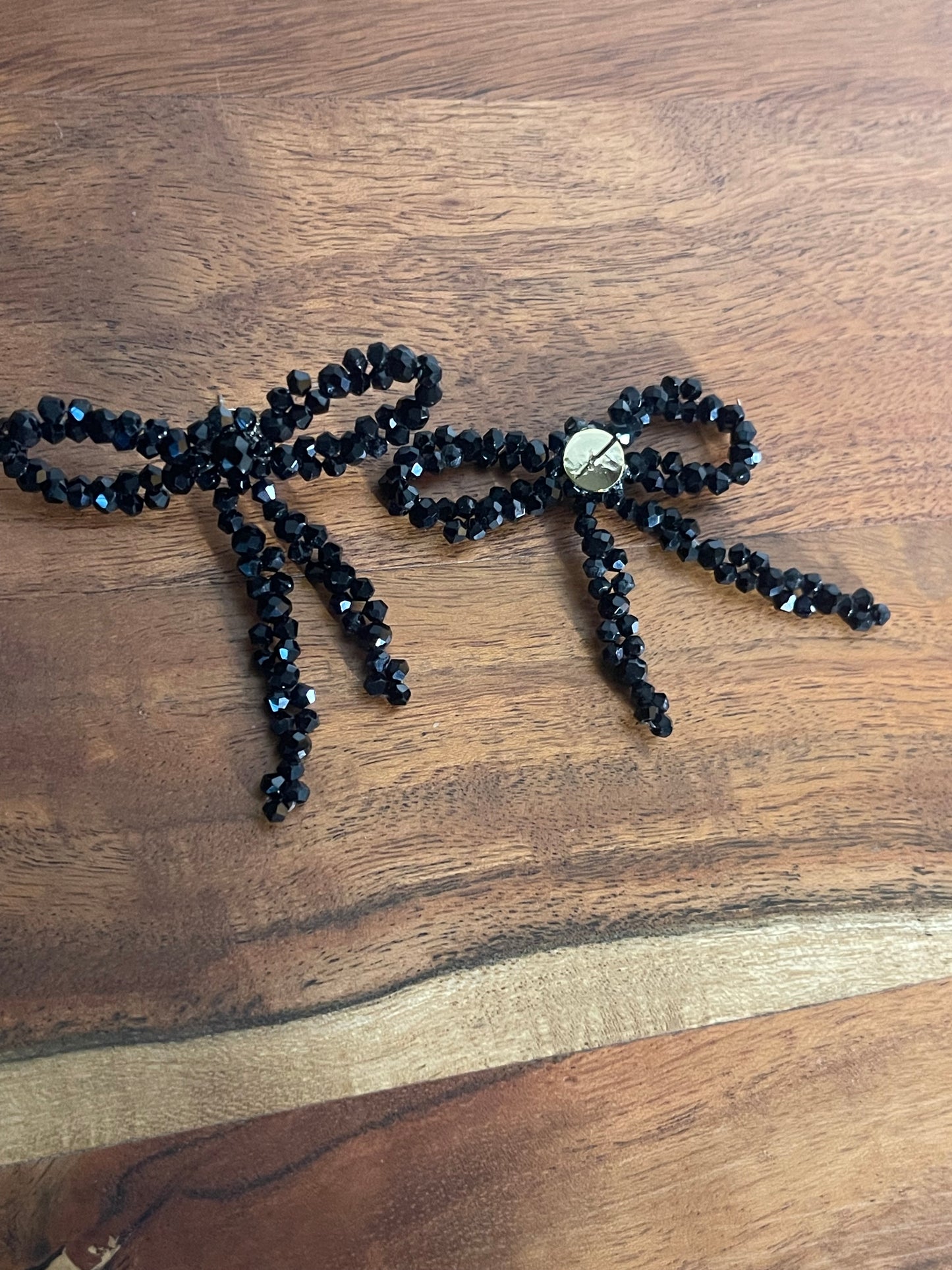Large Beaded Bow Earrings