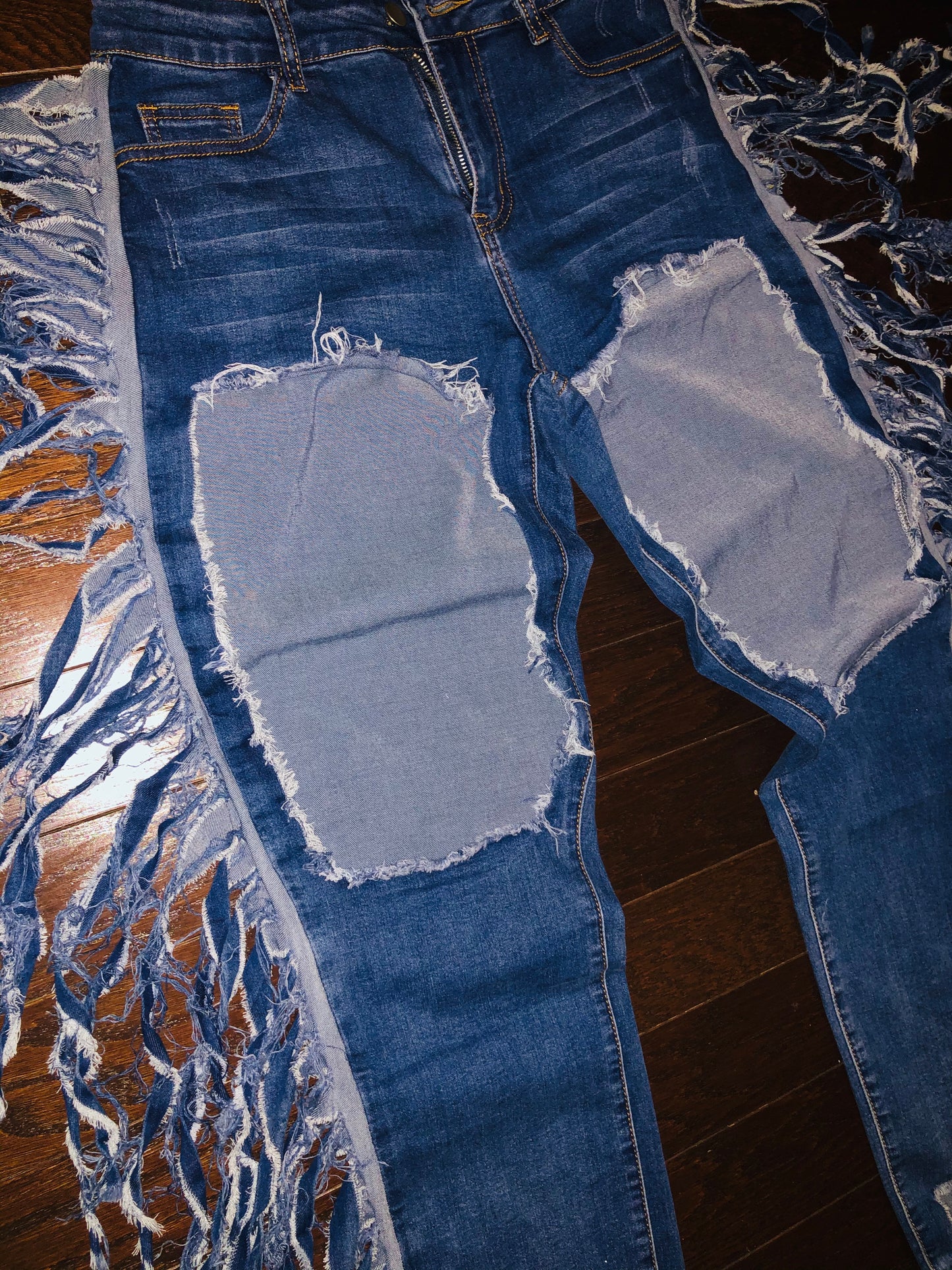 Fringe Ripped Jeans