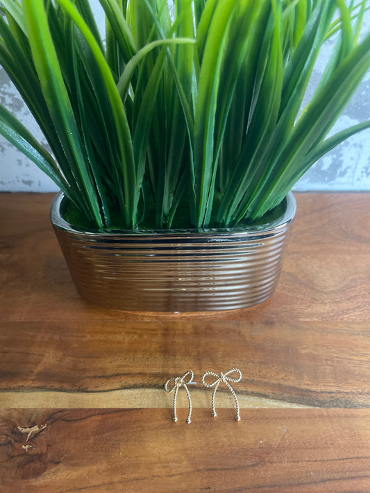 Small Gold Bow Earrings