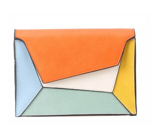 Geometric Color-Blocking Clutch