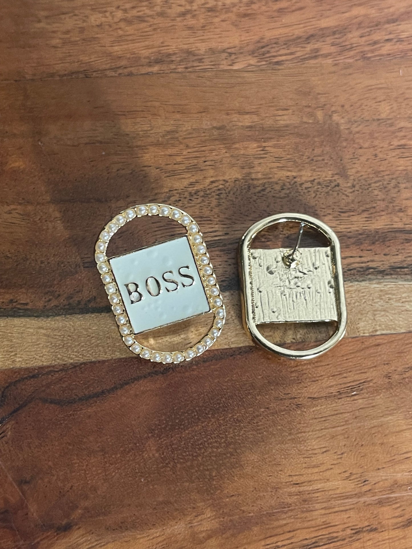 Boss Diamond or Pearls Stud Earrings