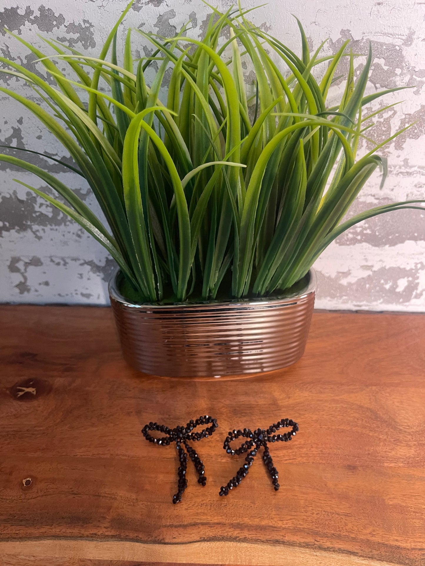 Large Beaded Bow Earrings