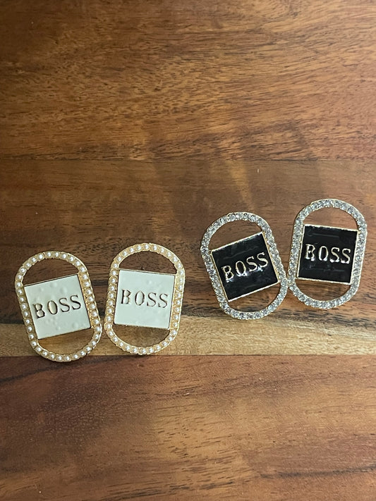 Boss Diamond or Pearls Stud Earrings
