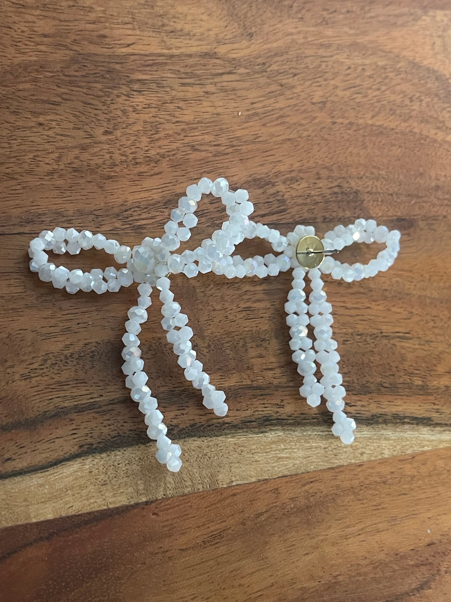 Large Beaded Bow Earrings