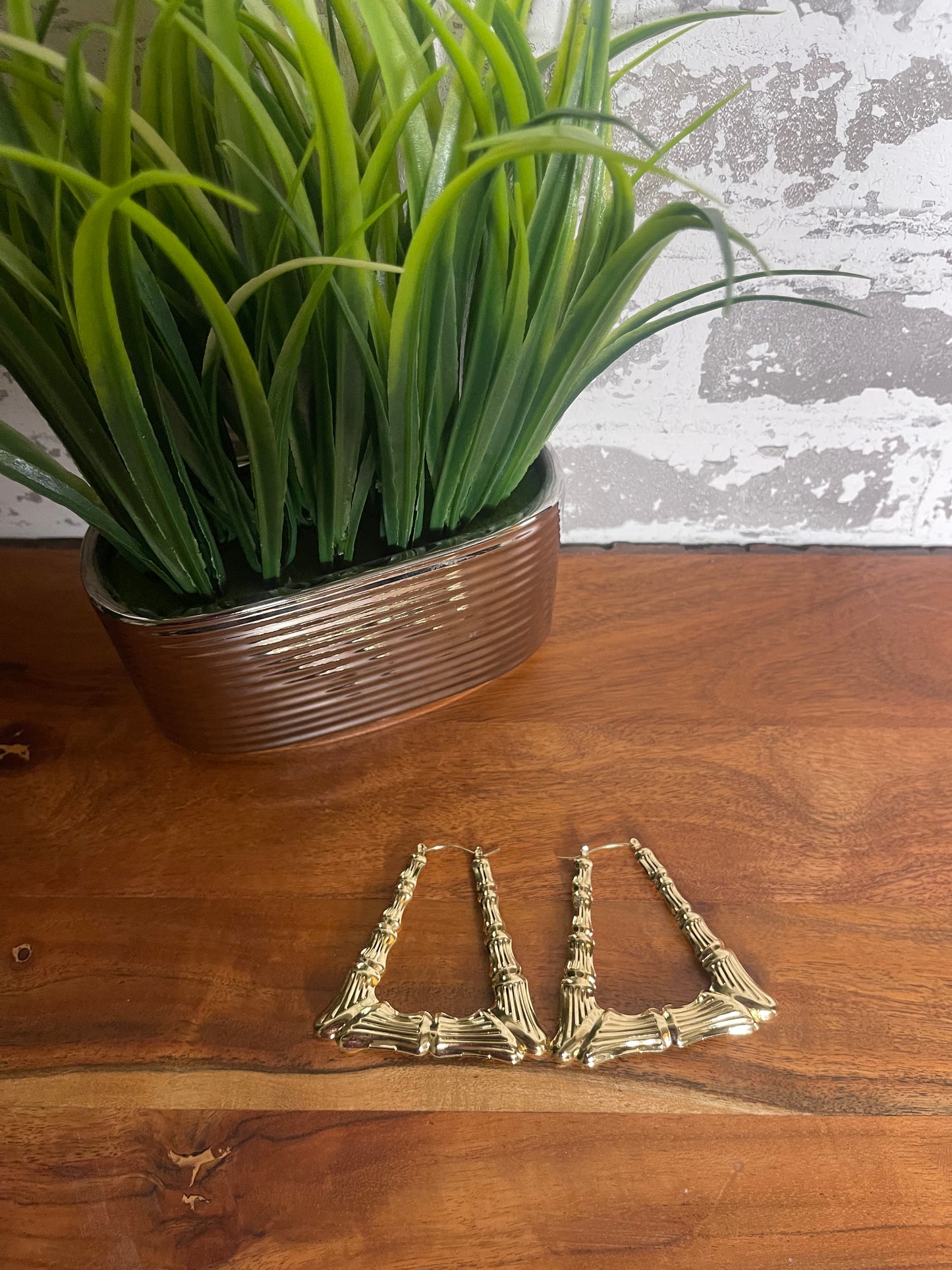 Bamboo Triangles Hoop Earrings