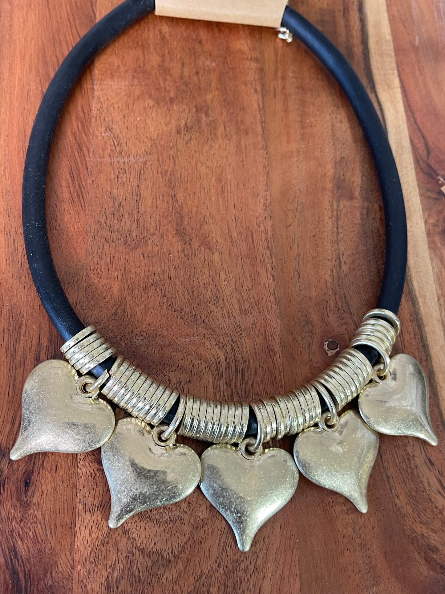 Gold 5 Heart Shaped Necklaces