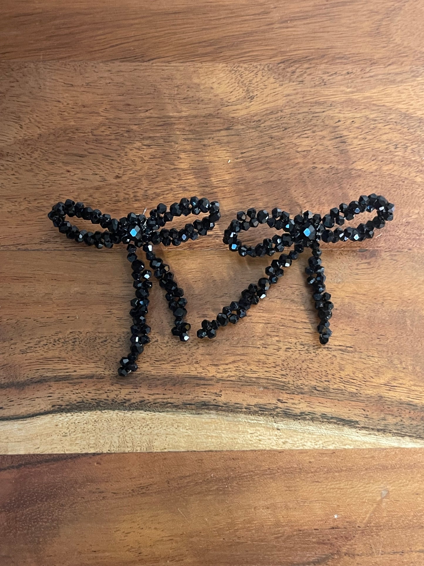Large Beaded Bow Earrings