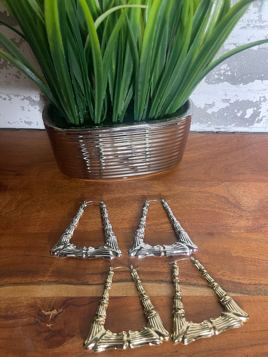 Bamboo Triangles Hoop Earrings